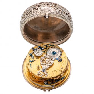 Early Swiss silver single hand keywinding pocket watch Circa 1660