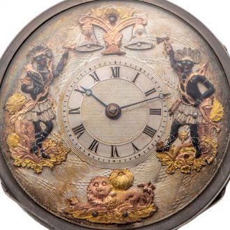 French silver watch with Jacquemart figure automaton Circa 1800 French silver watch with Jacquemart figure automaton Circa 1800