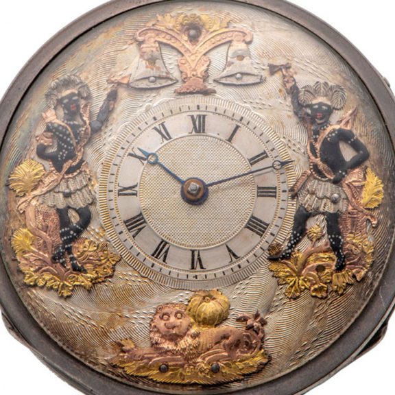 French silver watch with Jacquemart figure automaton Circa 1800 French silver watch with Jacquemart figure automaton Circa 1800