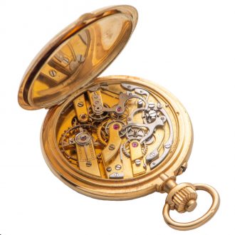 French yellow gold complicated pocket chronograph Circa 1920