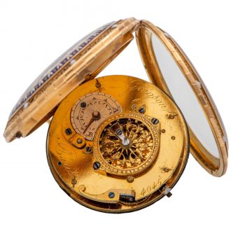 Decorative French gold and enamel pocket watch Circa 1790