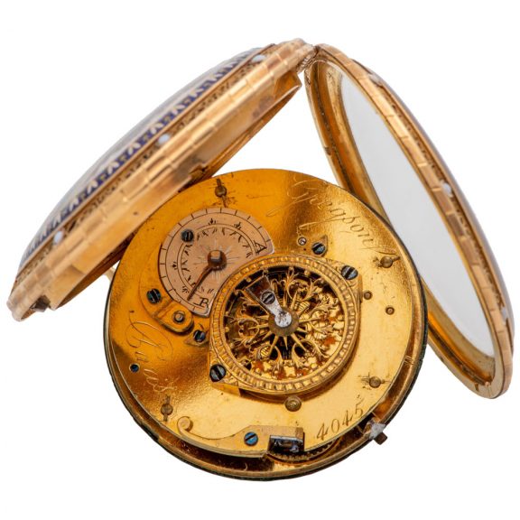Decorative French gold and enamel pocket watch Circa 1790 Decorative French gold and enamel pocket watch Circa 1790
