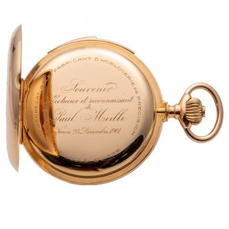 Swiss 18K gold minute repeating carillon pocket watch Circa 1900