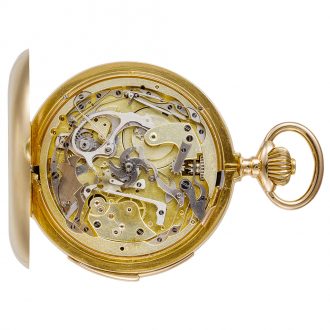 Swiss 18K gold minute repeating carillon pocket watch Circa 1900