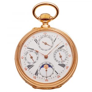 Swiss 18K pink gold complicated lever pocket watch Circa 1880