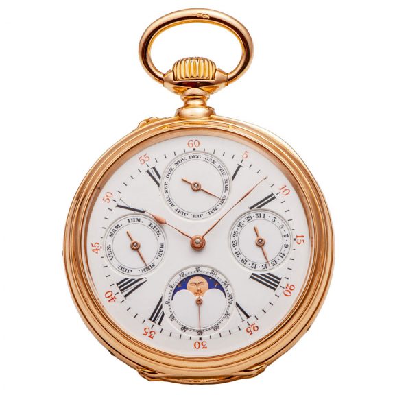 Swiss 18K pink gold complicated lever pocket watch Circa 1880