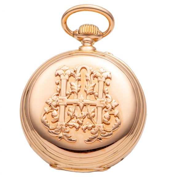 Swiss 18K pink gold complicated lever pocket watch Circa 1880 Swiss 18K pink gold complicated lever pocket watch Circa 1880