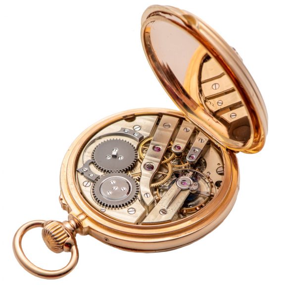 Swiss 18K pink gold complicated lever pocket watch Circa 1880 Swiss 18K pink gold complicated lever pocket watch Circa 1880