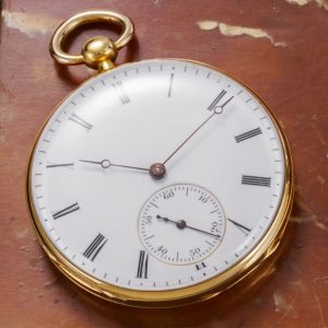 Slim Swiss gold duplex keywinding pocket watch Circa 1855
