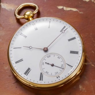 Slim Swiss gold duplex keywinding pocket watch Circa 1855