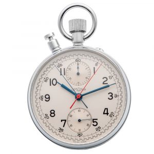 Oversized Swiss chromium-plated pocket watch Circa 1960