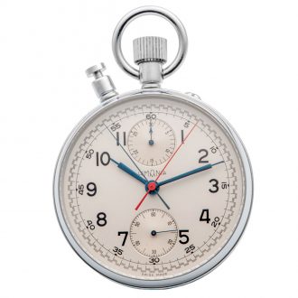 Oversized Swiss chromium-plated pocket watch Circa 1960