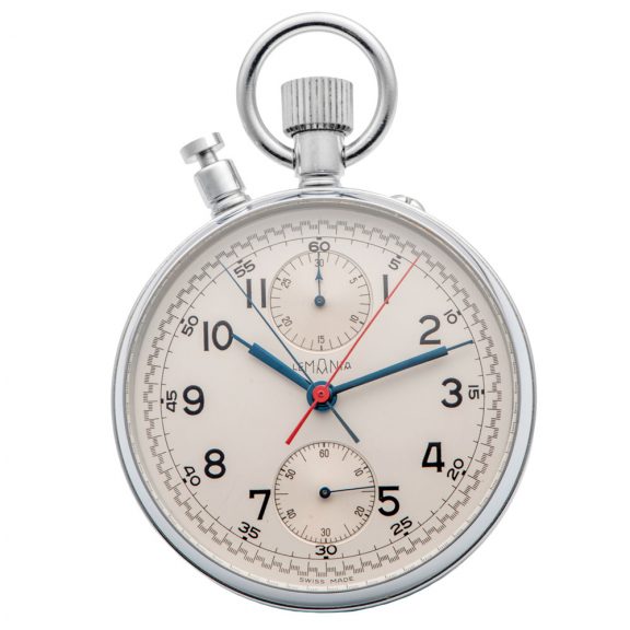 Oversized Swiss chromium-plated pocket watch Circa 1960
