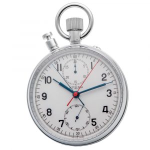 Oversized Swiss chromium-plated pocket watch Circa 1950