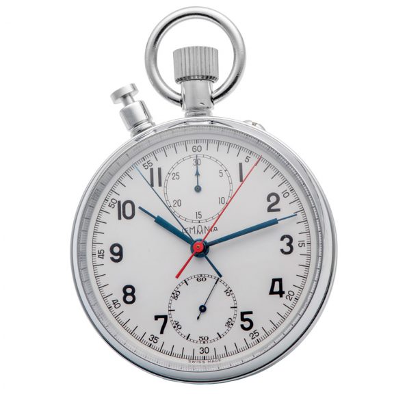 Oversized Swiss chromium-plated pocket watch Circa 1950