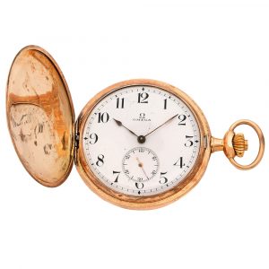Swiss 14 carat pink gold hunting cased pocket watch Circa 1905