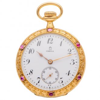 Charming Swiss gold open faced pendant watch Circa 1905