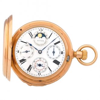 Swiss 18K gold repeater with six horological complications Circa 1875