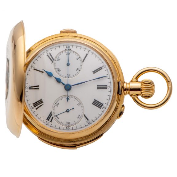 Historical Swiss gold half hunting cased pocket watch Circa 1910 Historical Swiss gold half hunting cased pocket watch Circa 1910