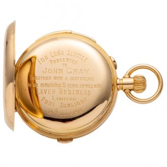 Historical Swiss gold half hunting cased pocket watch Circa 1910
