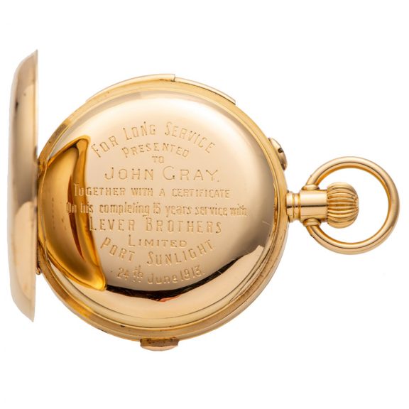 Historical Swiss gold half hunting cased pocket watch Circa 1910 Historical Swiss gold half hunting cased pocket watch Circa 1910