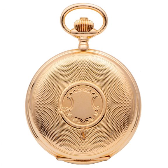 Swiss 14K yellow gold hunting cased pocket watch Circa 1905 Swiss 14K yellow gold hunting cased pocket watch Circa 1905