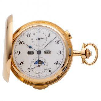 Swiss gold hunter with six horological complications Circa 1915