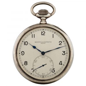 Swiss silver military deck watch Royal Navy H.S.↑2 Circa 1942