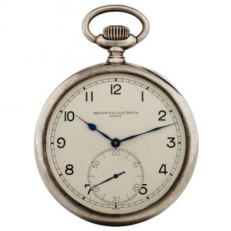 Swiss silver military deck watch Royal Navy H.S.↑2 Circa 1942