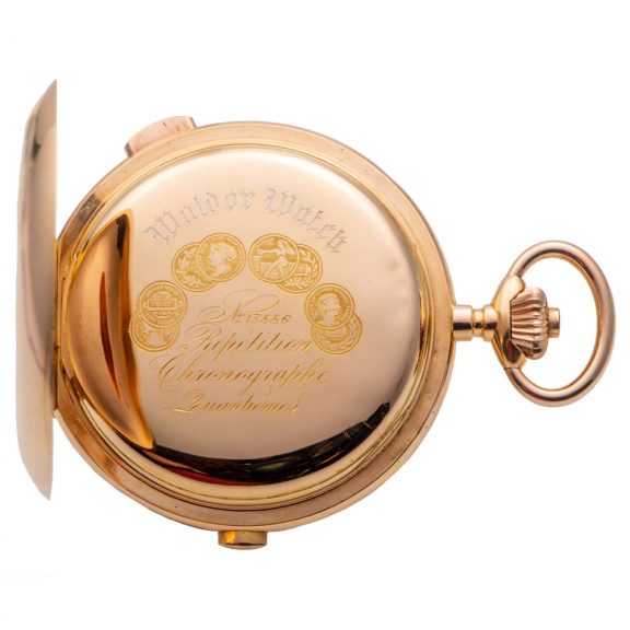 Swiss gold complicated watch for the Italian market Circa 1905 Swiss gold complicated watch for the Italian market Circa 1905