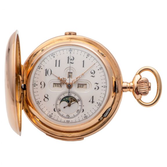 Swiss gold lever with six horological complications Circa 1895