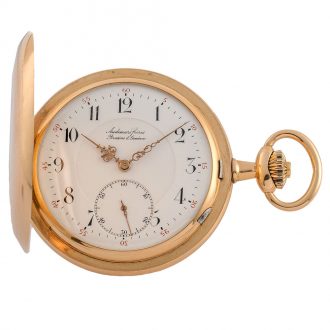 Swiss gold engine turned keyless lever pocket watch Circa 1920