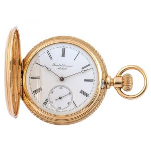 Swiss 18K gold hunting cased lever pocket watch Circa 1880