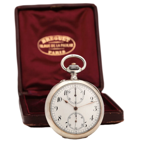 Swiss silver chronograph keyless pocket watch Circa 1907 Swiss silver chronograph keyless pocket watch Circa 1907