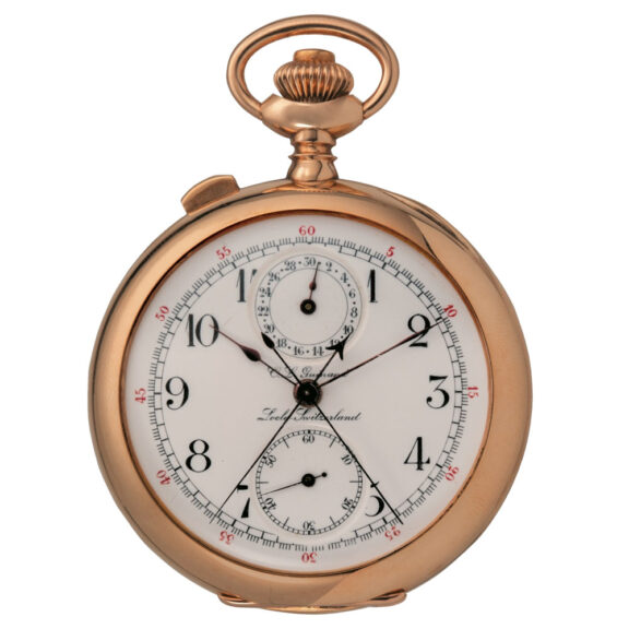 Swiss 14 carat gold split seconds Rattrapante chronograph Circa 1880