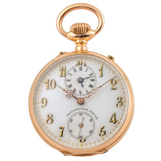 Swiss 18 carat gold dual time zone pocket watch Circa 1890