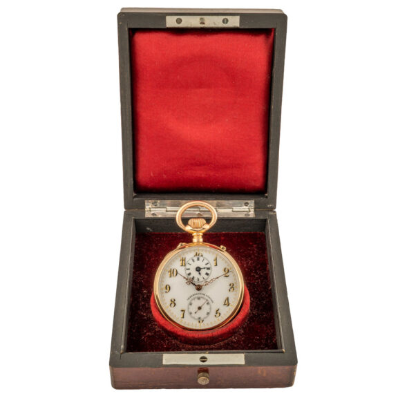 Swiss 18 carat gold dual time zone pocket watch Circa 1890 Swiss 18 carat gold dual time zone pocket watch Circa 1890
