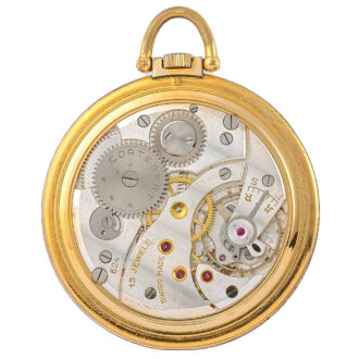 Swiss yellow gold plated Art Deco pocket watch Circa 1940