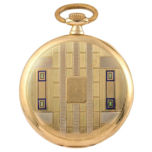 Swiss 14K gold and enamel Art Deco pocket watch Circa 1930 Swiss 14K gold and enamel Art Deco pocket watch Circa 1930