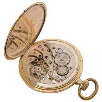 Swiss 14K gold and enamel Art Deco pocket watch Circa 1930