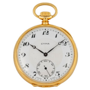 Swiss gold open faced keyless lever pocket watch Circa 1940