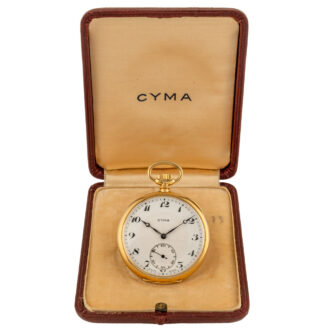 Swiss gold open faced keyless lever pocket watch Circa 1940