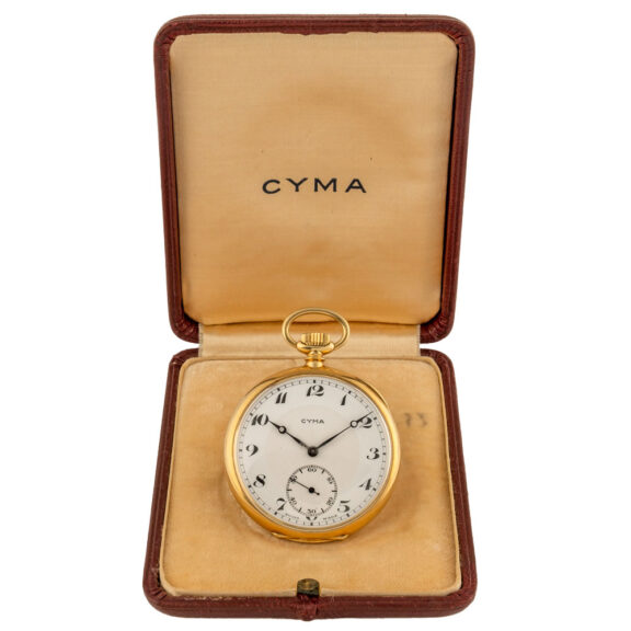 Swiss 18 carat open faced lever pocket watch Circa 1940 Swiss gold open faced keyless lever pocket watch Circa 1940