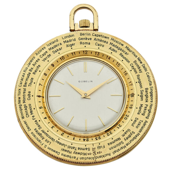 Rare Swiss gilded manual wind World Time dress watch Circa 1960