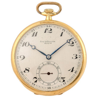 Swiss 18K yellow gold keyless lever pocket watch Circa 1935