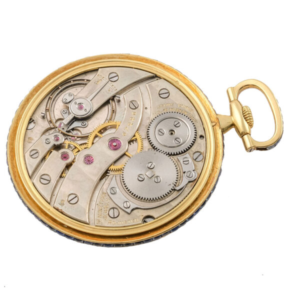 Swiss gold and sapphire set Art Deco dress watch Circa 1930 Swiss gold and sapphire set Art Deco dress watch Circa 1930