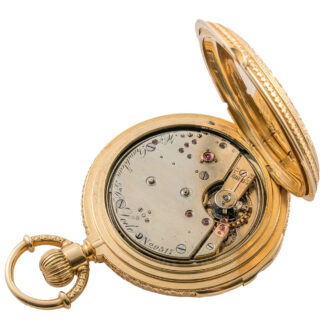Swiss 18 carat gold floral engraved minute repeater Circa 1880