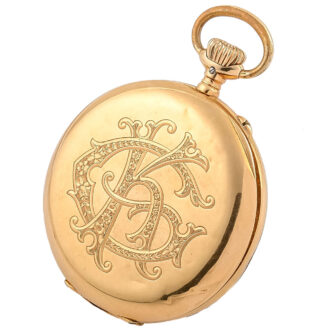 Swiss 14K gold open faced lever pocket watch Circa 1914