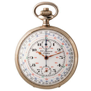 English white metal chronograph pocket watch Circa 1950