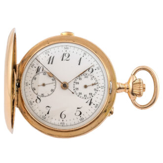 Swiss gold chronograph with 30 minute counter Circa 1920 Swiss gold chronograph with 30 minute counter Circa 1920